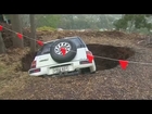 Sinkhole swallows car with couple inside in Australia