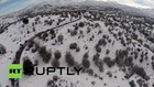 Greece: A drone's-eye-view of SNOW TRAFFIC trouble in Crete