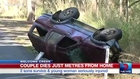 Car flipped in horrific crash only metres from the family home