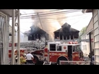 FDNY BATTLING MAJOR 4 ALARM FIRE ON HILL AVE. IN WAKEFIELD AREA OF THE BRONX IN NEW YORK CITY.