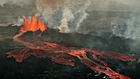 Flying over an active Volcano in Iceland