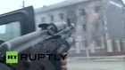 Russia: ROCKET LAUNCHERS fired on Chechen militants in occupied school
