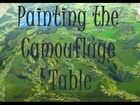 Painting the Camouflage Table - rustic paint techniques for old furniture
