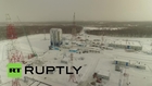 Russia: Drone shows snow-covered Vostochny Cosmodrome near completion
