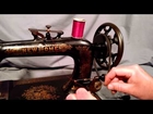 How to Wind Long Bobbin on an Antique New Home Treadle Sewing Machine and Thread Shuttle