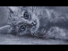 New oil painting on canvas KITTEN. Artist Rybakow. Painting Kitten for sale.