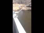 Fisherman pulled off of bridge by fish!
