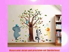 Ultimate Animal Dance Party - Tree with Owl Elephant Zebra Elephant and Turtle Wall Decals