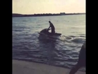 Johnny Manziel Catches One-Handed THROW While Riding Jet Ski!