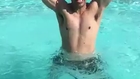 Slo-mo backflip in shallow end of pool