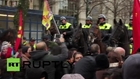 Netherlands: Mounted police charge at pro-Kurdish protesters at The Hague