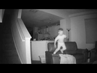 Surveillance video captures little boy's overnight fun