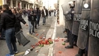 Greek farmers protesting pension reform plans clash with riot police