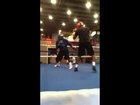 Sparing at the hands on boxing gym