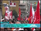Anti-austerity protests held in Europe