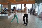 Dina & Ovidiu demo dance at 1st International West Coast Swing workshop in Bulgaria