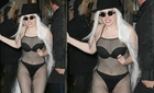 Lady Gaga See Through Black Bra And Panties
