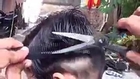 Boys hair cut using Scissors - Manual hair cutting