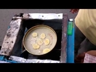 Street Food in Jakarta. Lekker. Dough with banana, cheese or chocolate.